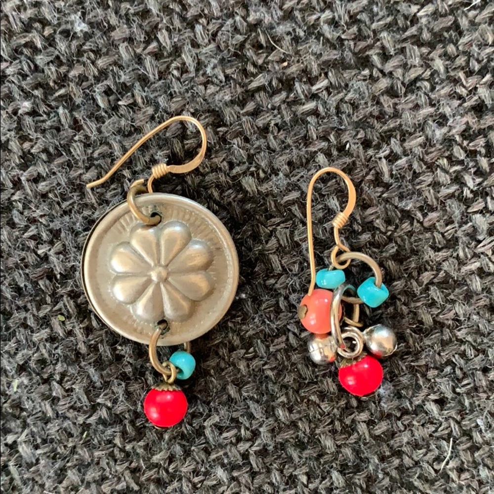 Boho Turquoise & Coral Earrings